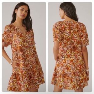 Pilcro Puff Sleeve Button Down Tunic Dress